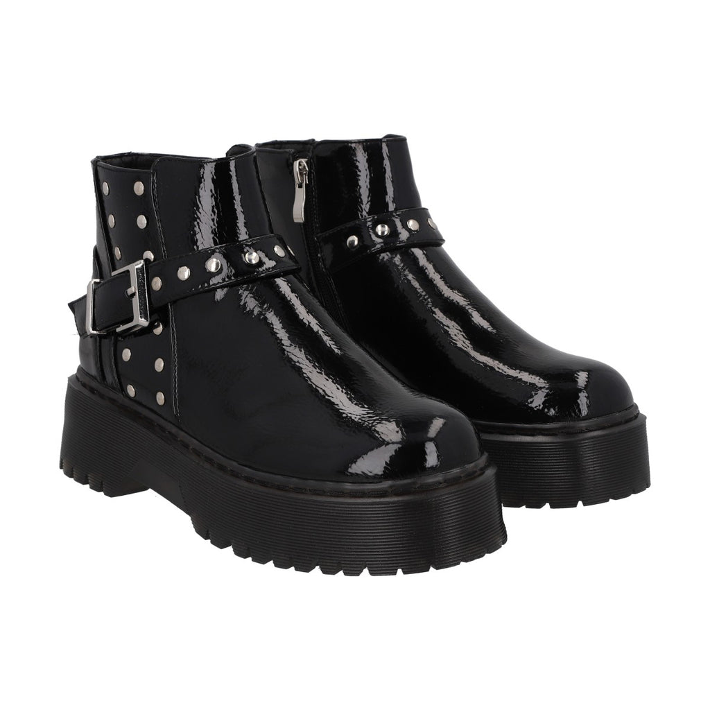Botin Casual Mujer Negro Plataforma Rob 53  Police