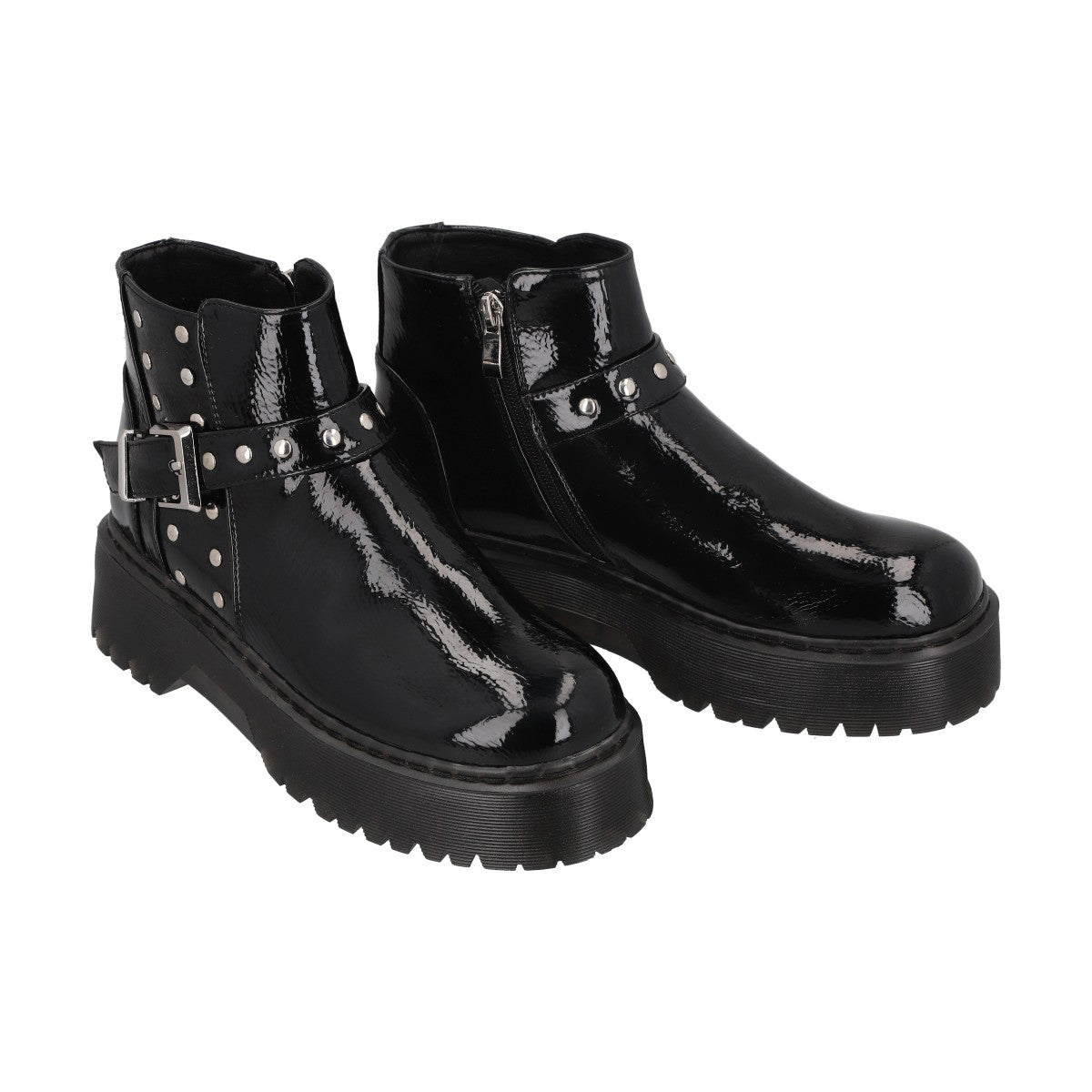 Botin Casual Mujer Negro Plataforma Rob 53  Police