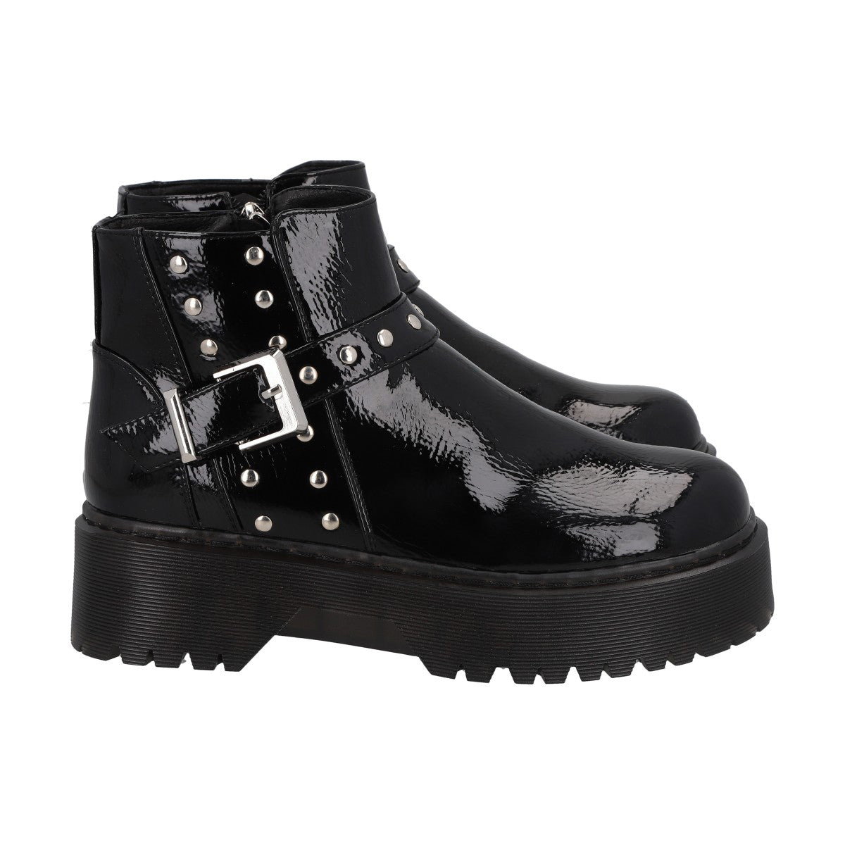 Botin Casual Mujer Negro Plataforma Rob 53  Police