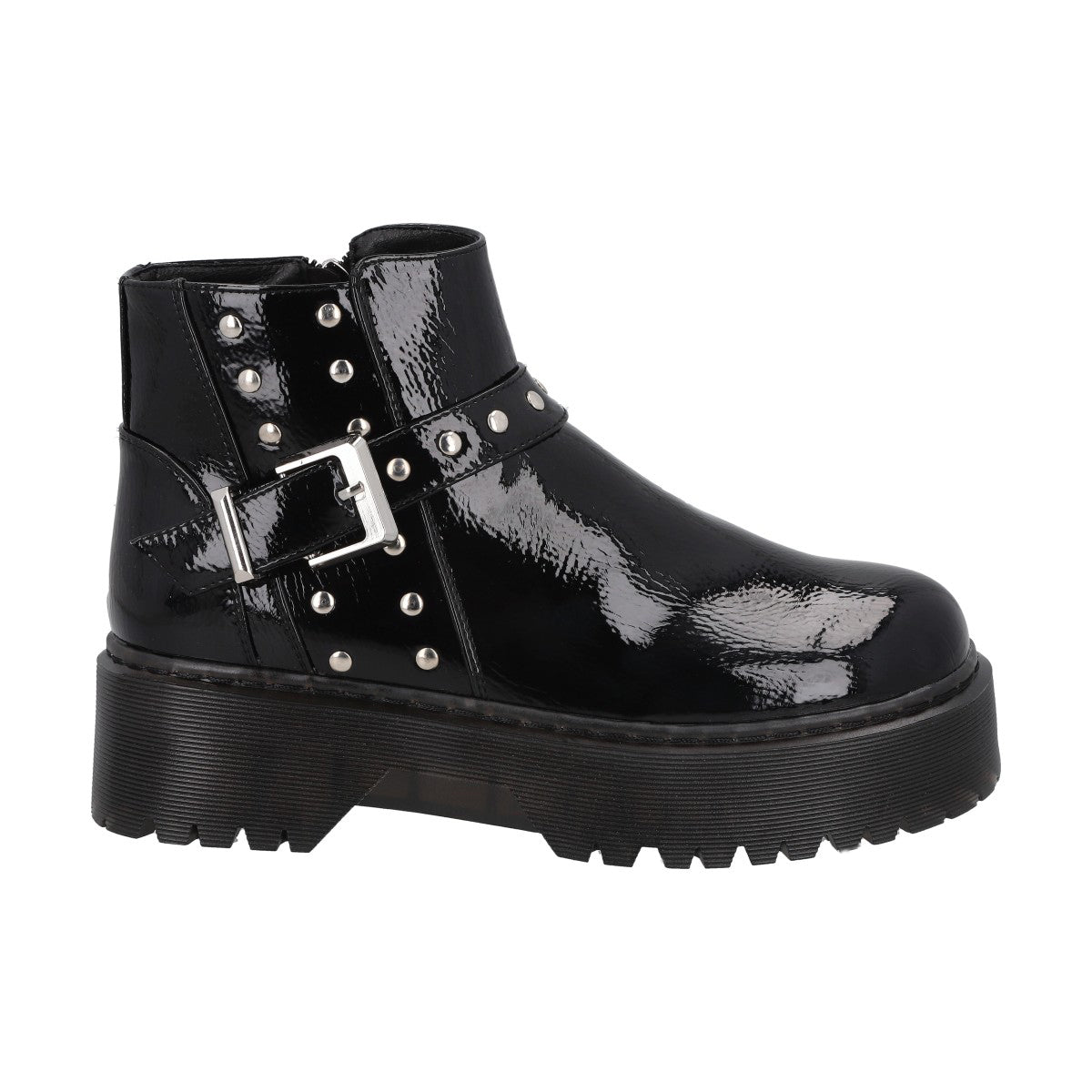 Botin Casual Mujer Negro Plataforma Rob 53  Police