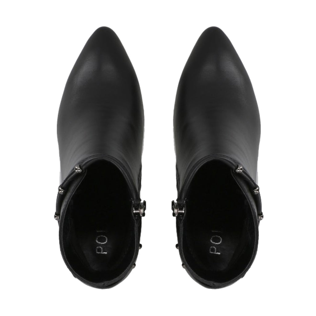 Botin Casual Mujer Negro/Plata Taco Medio Tini Police