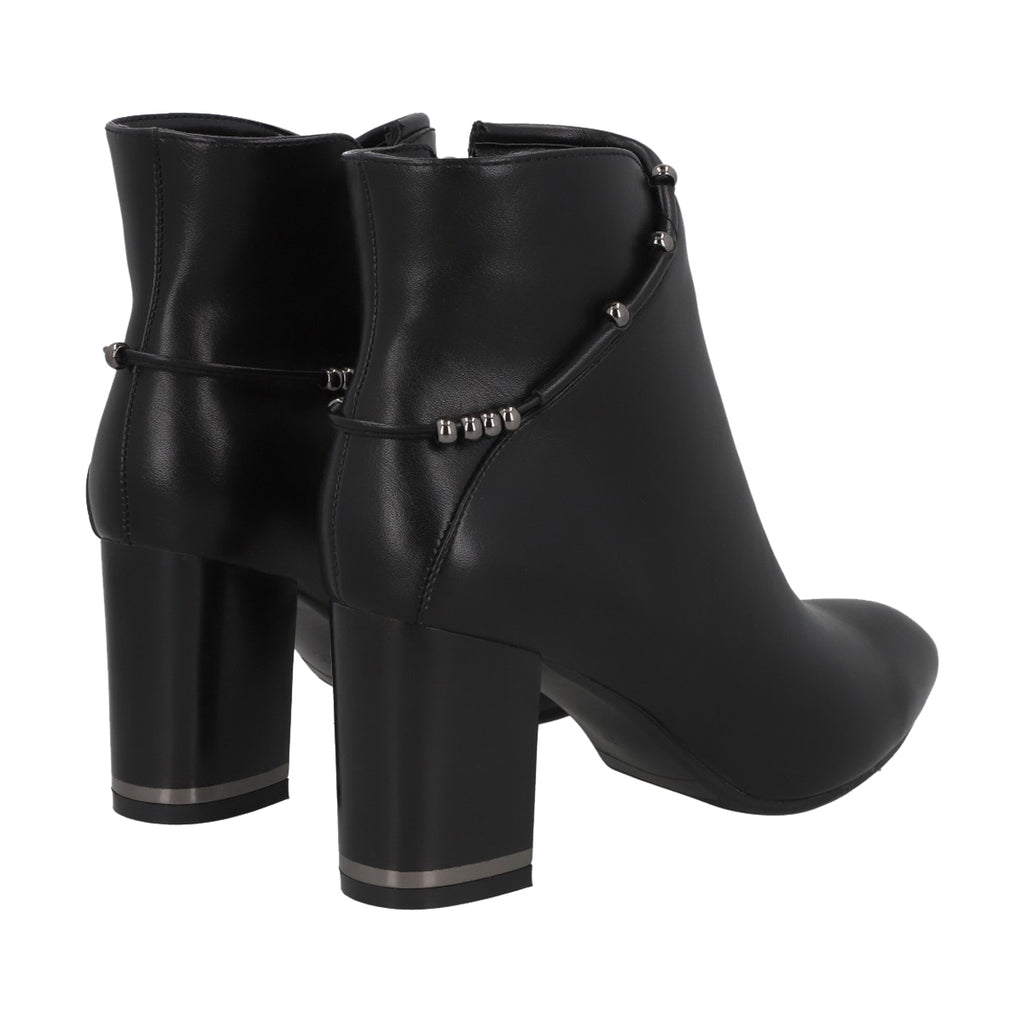 Botin Casual Mujer Negro/Plata Taco Medio Tini Police