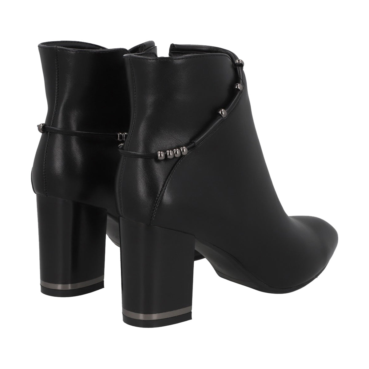 Botin Casual Mujer Negro/Plata Taco Medio Tini Police