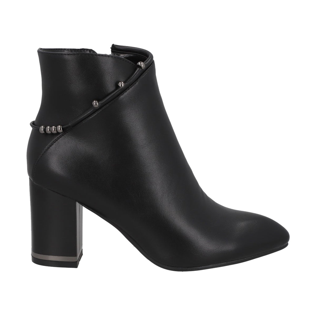 Botin Casual Mujer Negro/Plata Taco Medio Tini Police