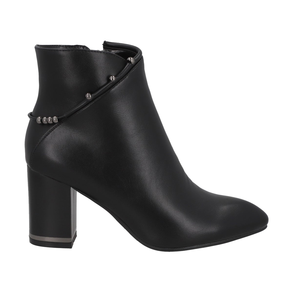 Botin Casual Mujer Negro/Plata Taco Medio Tini Police