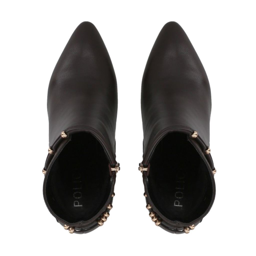 Botin Casual Mujer Café/Dorado Taco Medio Tini Police