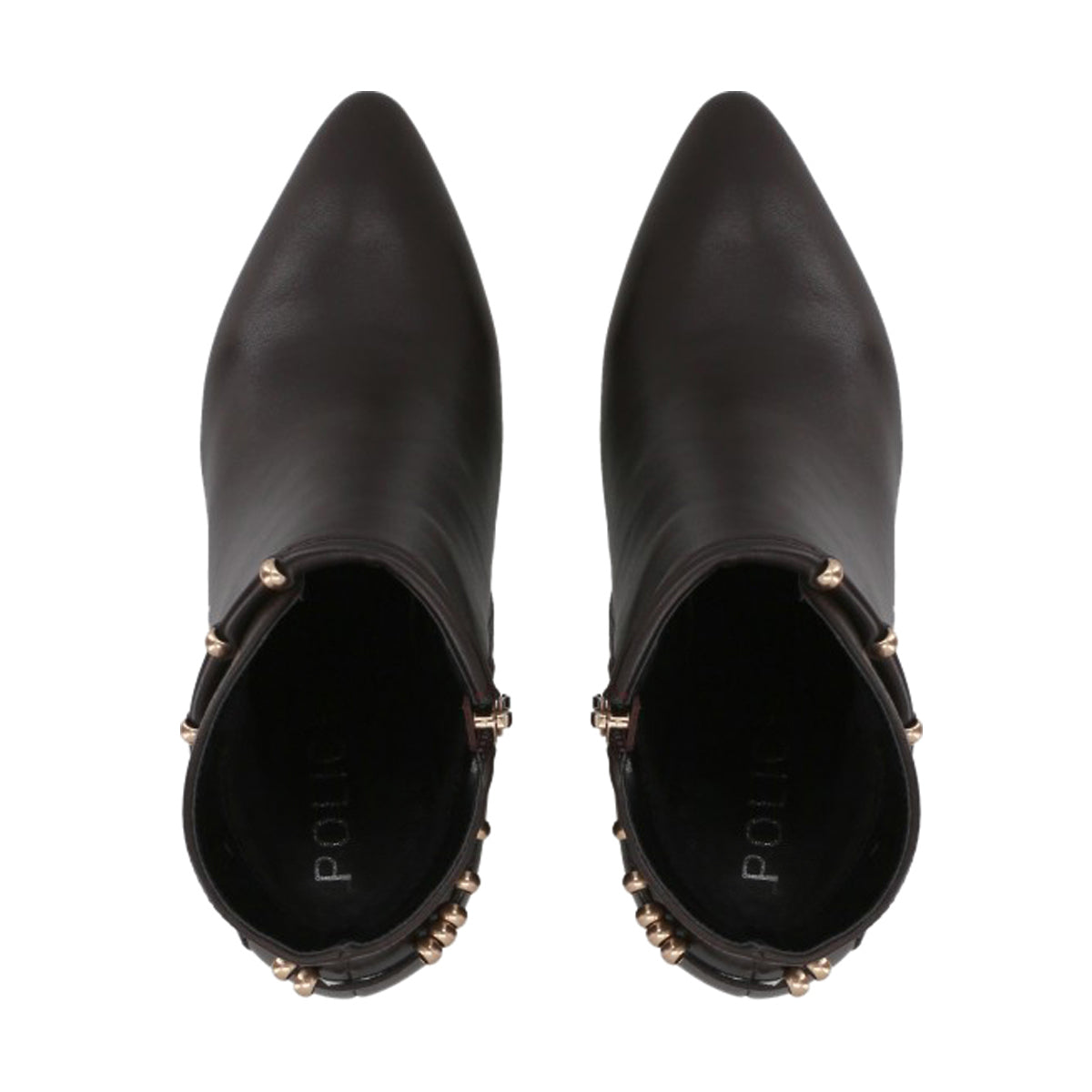 Botin Casual Mujer Café/Dorado Taco Medio Tini Police