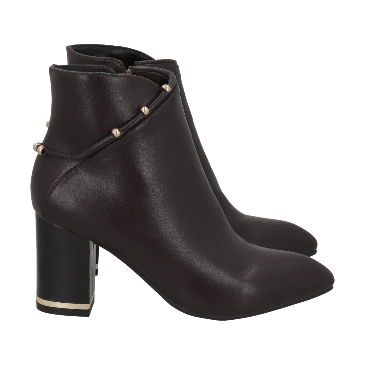 Botin Casual Mujer Café/Dorado Taco Medio Tini Police