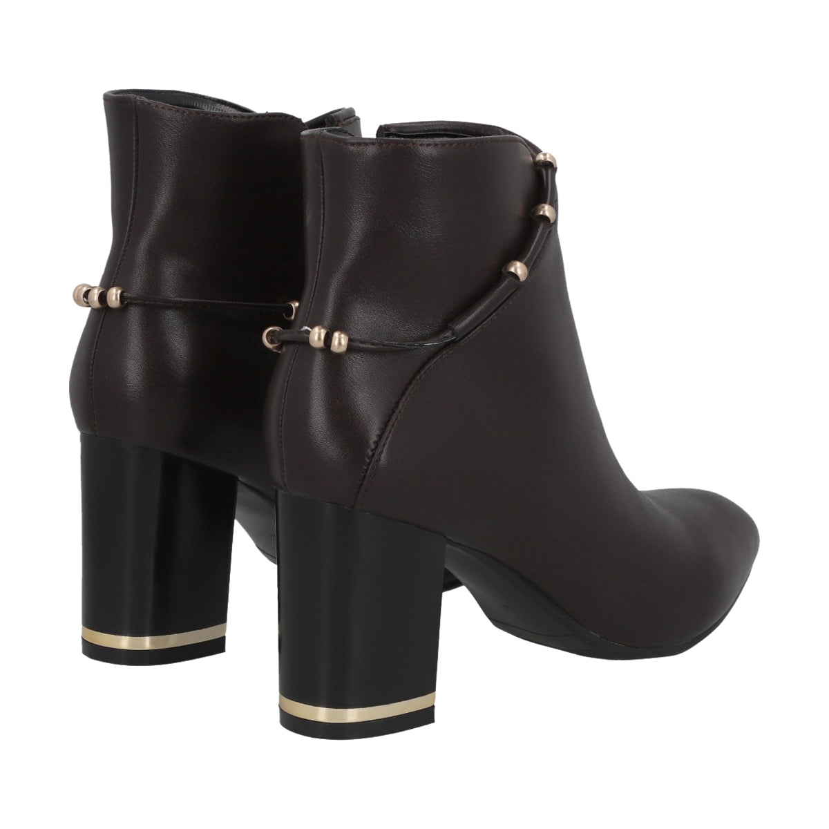 Botin Casual Mujer Café/Dorado Taco Medio Tini Police
