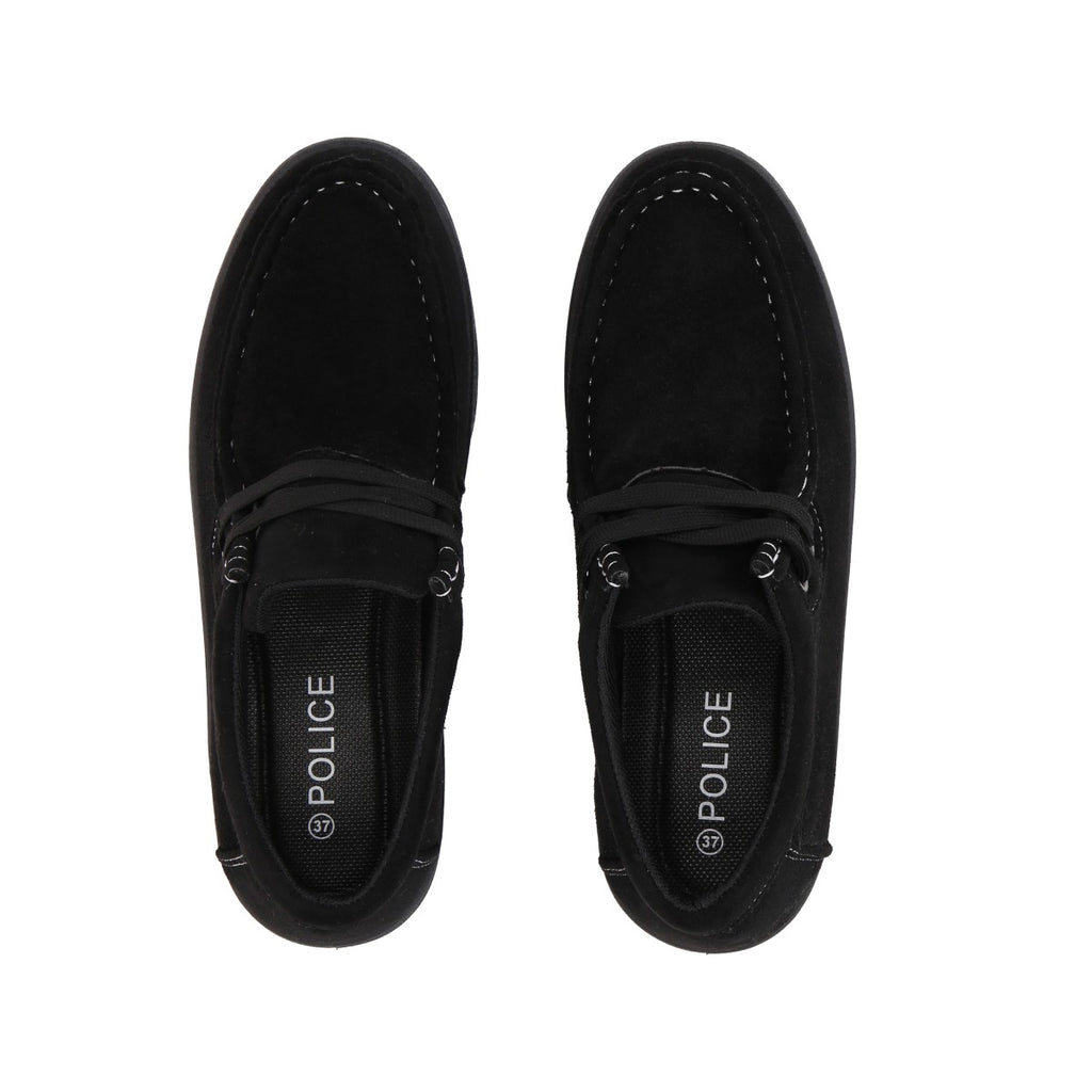 Mocasín Mujer Negro Sole/Cordones Police