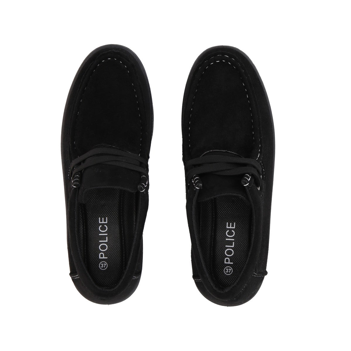 Mocasín Mujer Negro Sole/Cordones Police