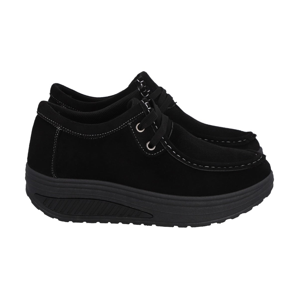 Mocasín Mujer Negro Sole/Cordones Police