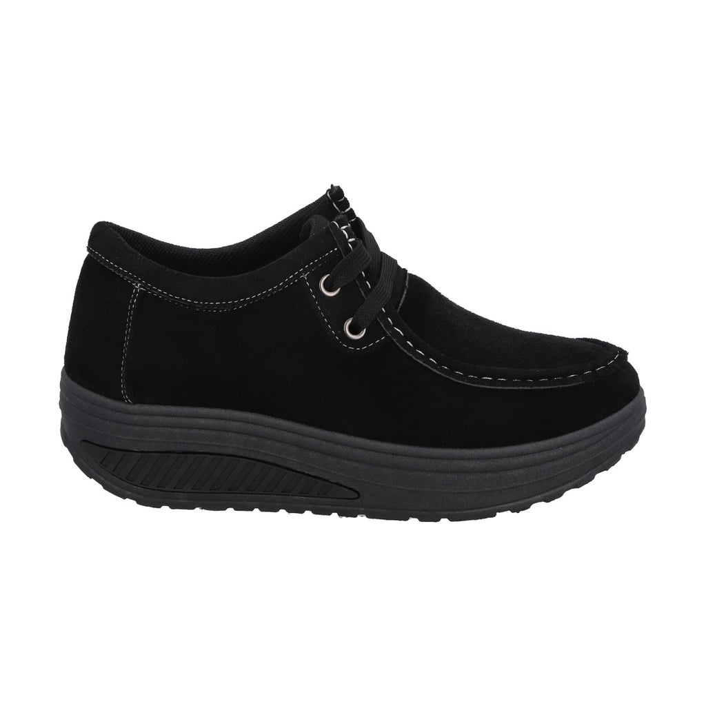 Mocasín Mujer Negro Sole/Cordones Police