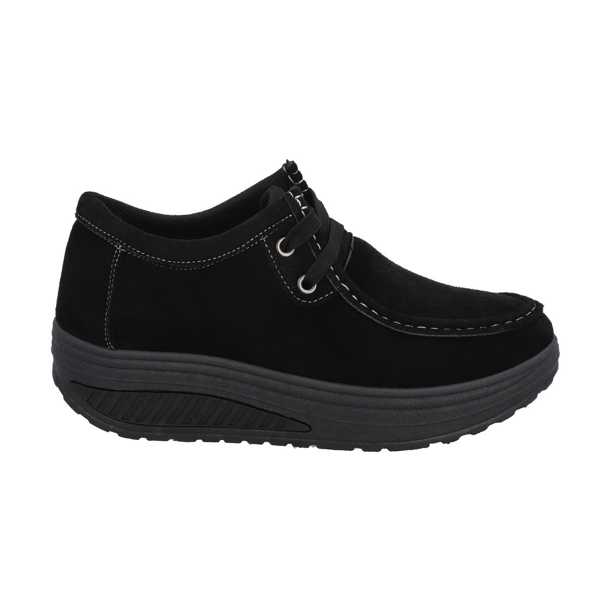 Mocasín Mujer Negro Sole/Cordones Police