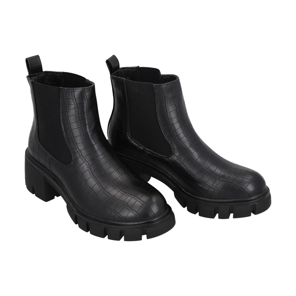 Botin Casual Mujer Negro Plataforma Dona Police