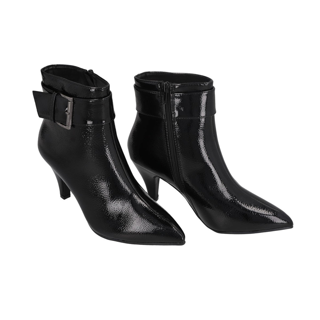 Botin Casual Mujer Negro Charol  Karmin Police
