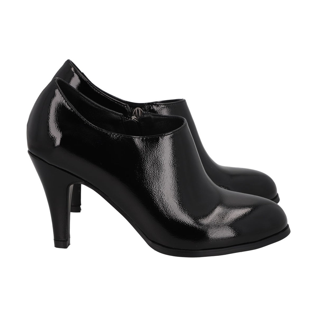 Botin Bobbi Negro Charol Taco Medio Police
