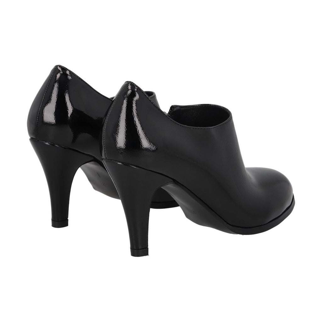 Botin Bobbi Negro Charol Taco Medio Police