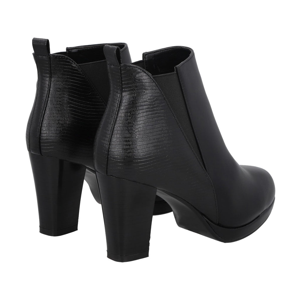 Botin Casual Mujer Negro taco Medio Dazy Police