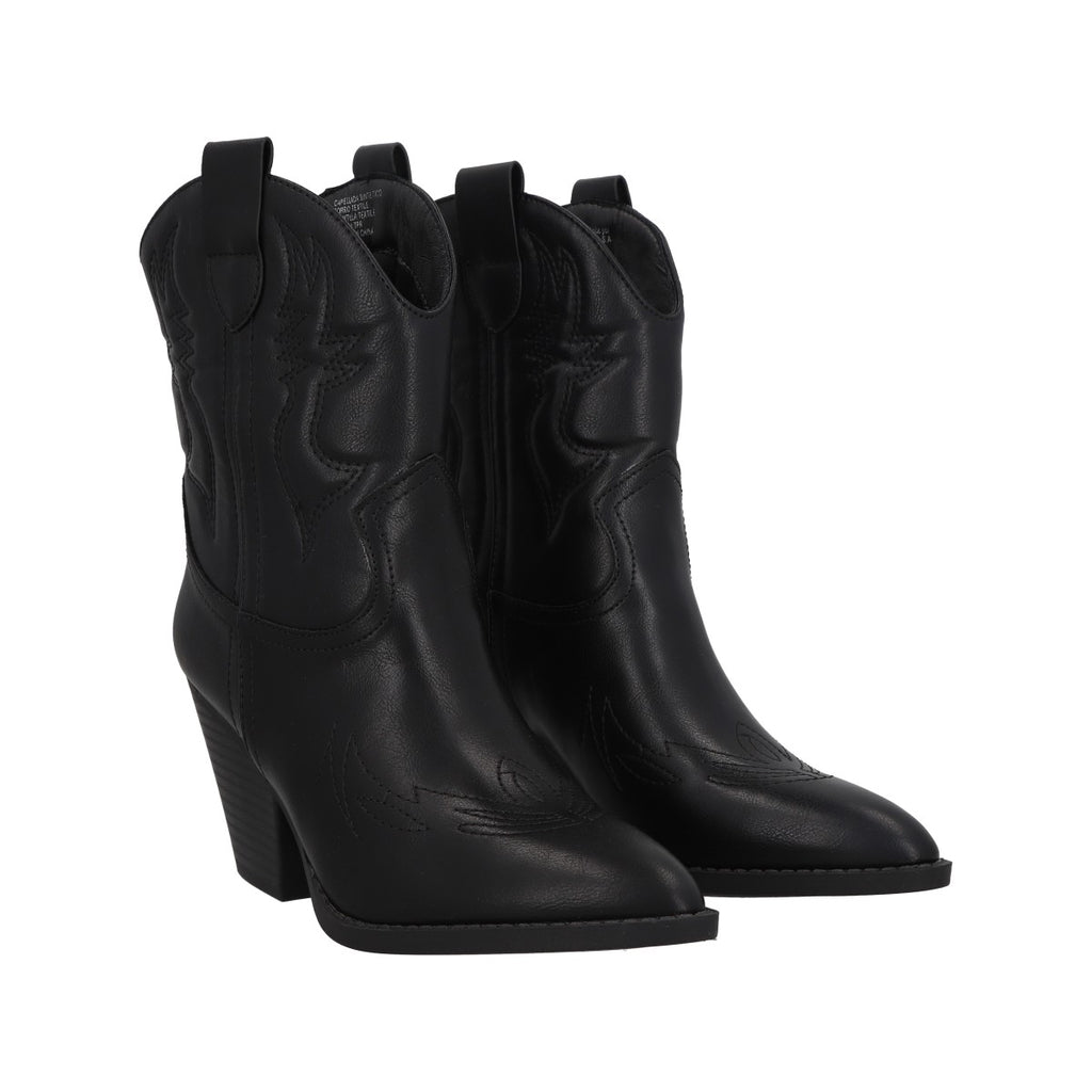 Bota Vaquera Mujer Negro Texana Luxu Police