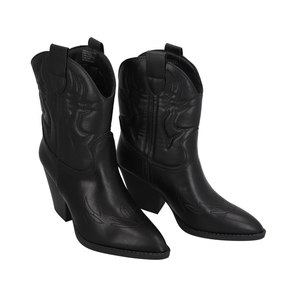 Bota Vaquera Mujer Negro Texana Luxu Police