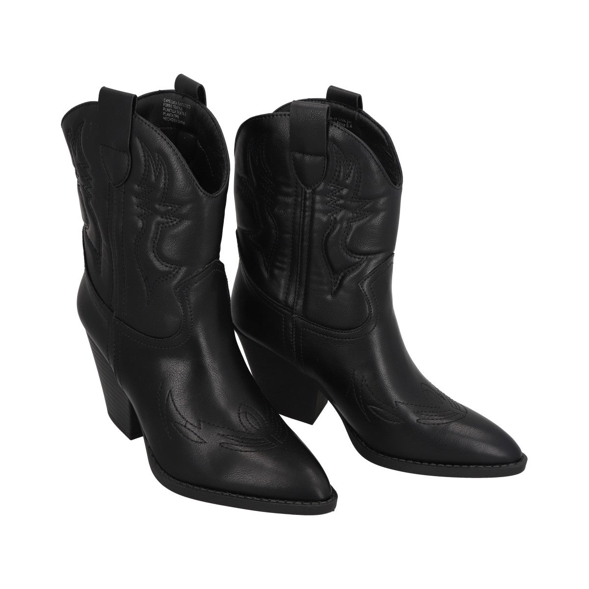 Bota Vaquera Mujer Negro Texana Luxu Police