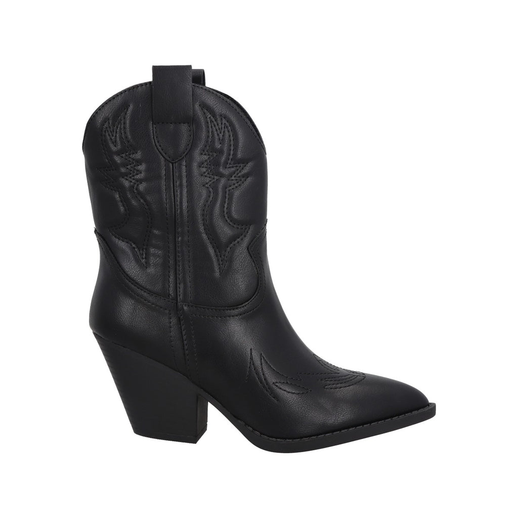 Bota Vaquera Mujer Negro Texana Luxu Police