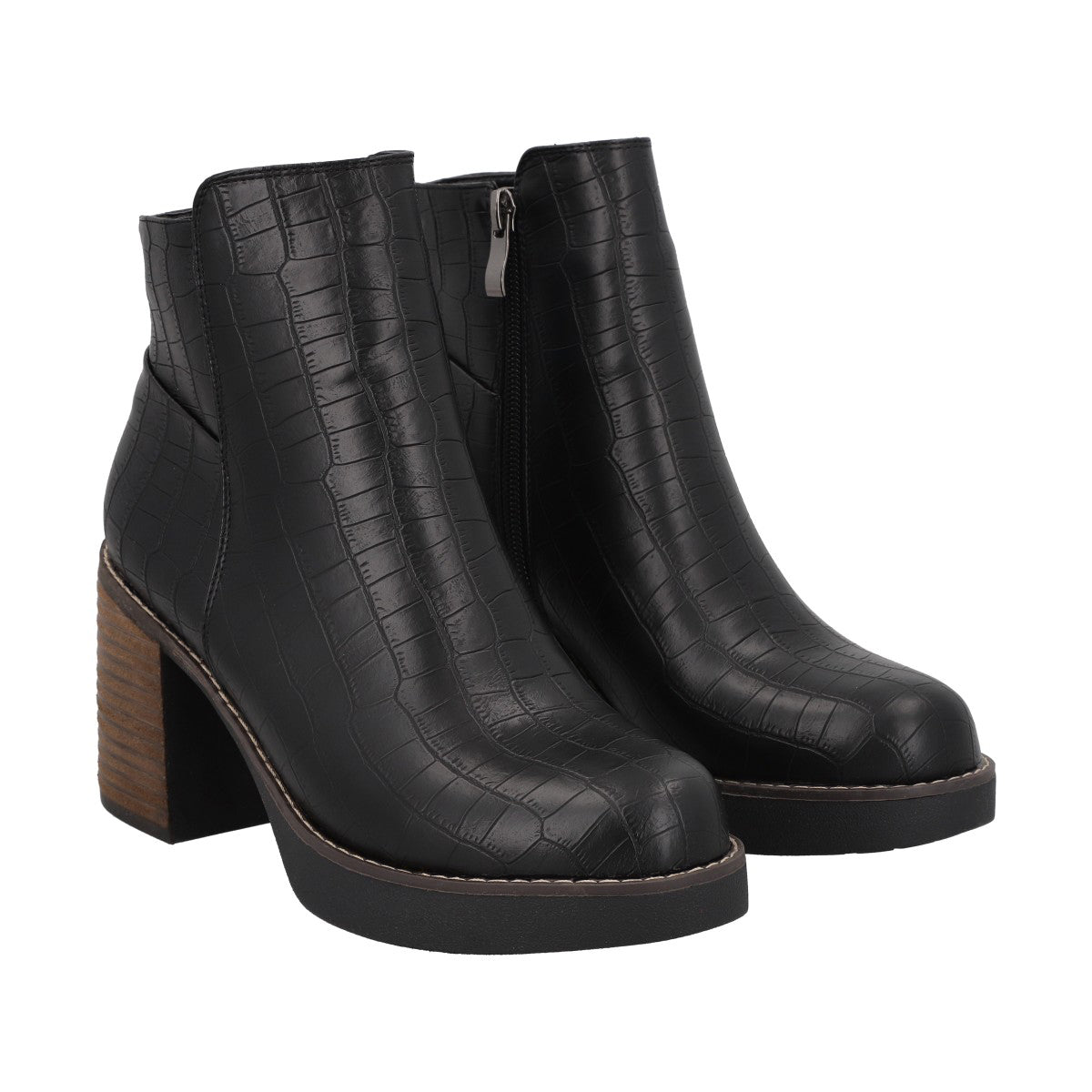 Botin Mujer Negro Zaxy Taco Medio Police