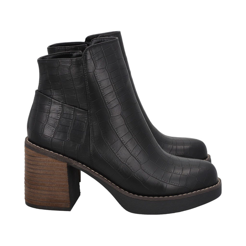 Botin Mujer Negro Zaxy Taco Medio Police