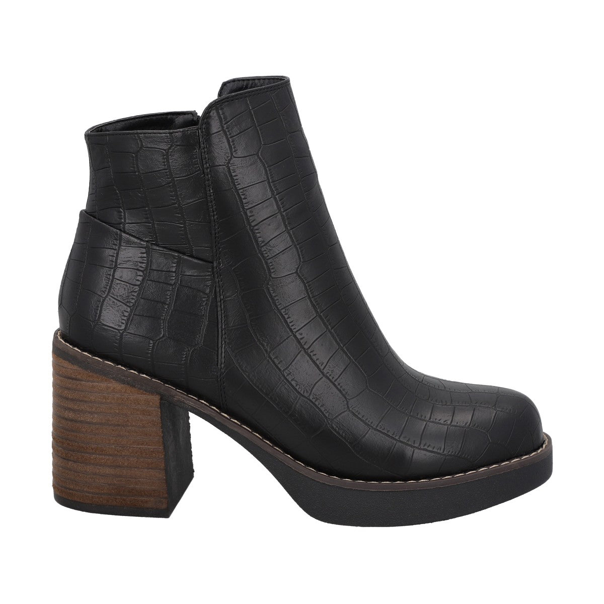 Botin Mujer Negro Zaxy Taco Medio Police