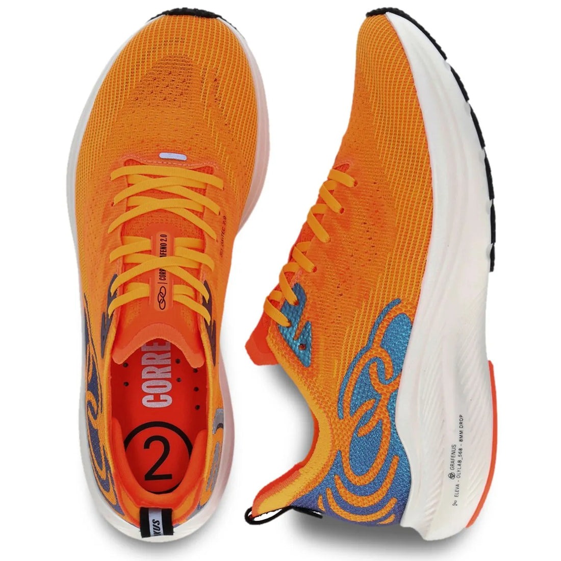 Zapatilla Running Mujer Corre Grafeno 2 Naranja