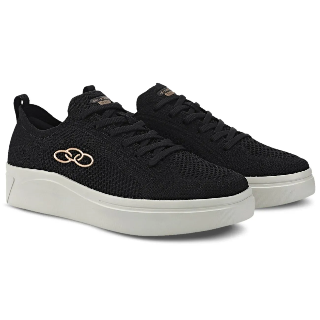 Zapatilla Mujer Plato Negro