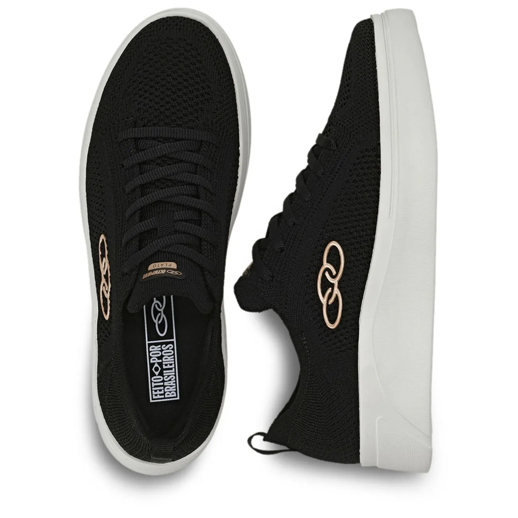 Zapatilla Mujer Plato Negro