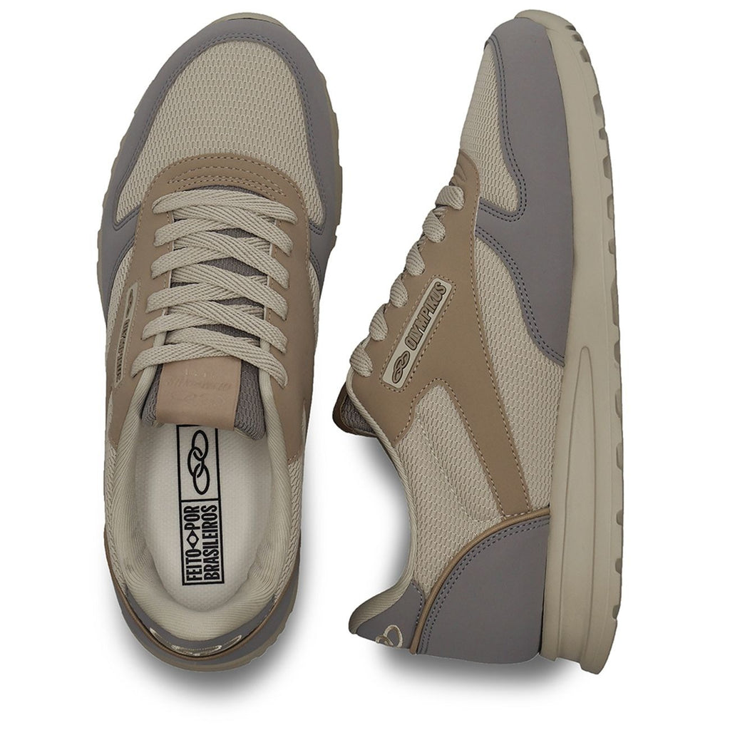 Zapatilla Mujer Jogging 101 Beige/Gris