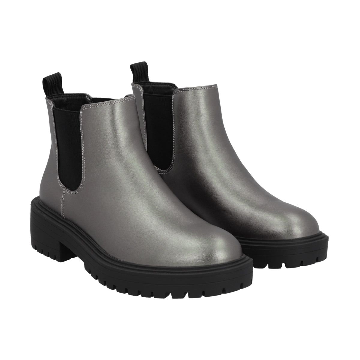 Botin Casual Mujer Negro/Peltre Plataforma Storm Police
