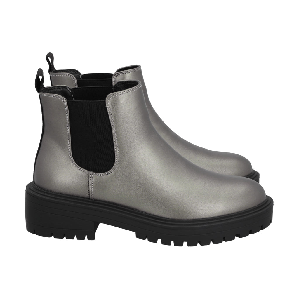 Botin Casual Mujer Negro/Peltre Plataforma Storm Police