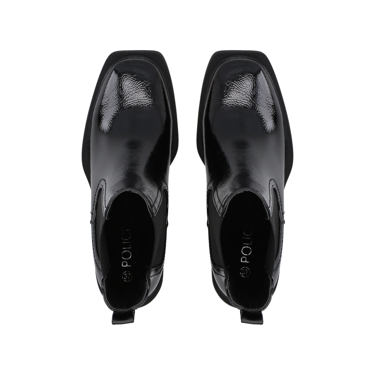 Botin Mujer Negro Charol Gloss Police