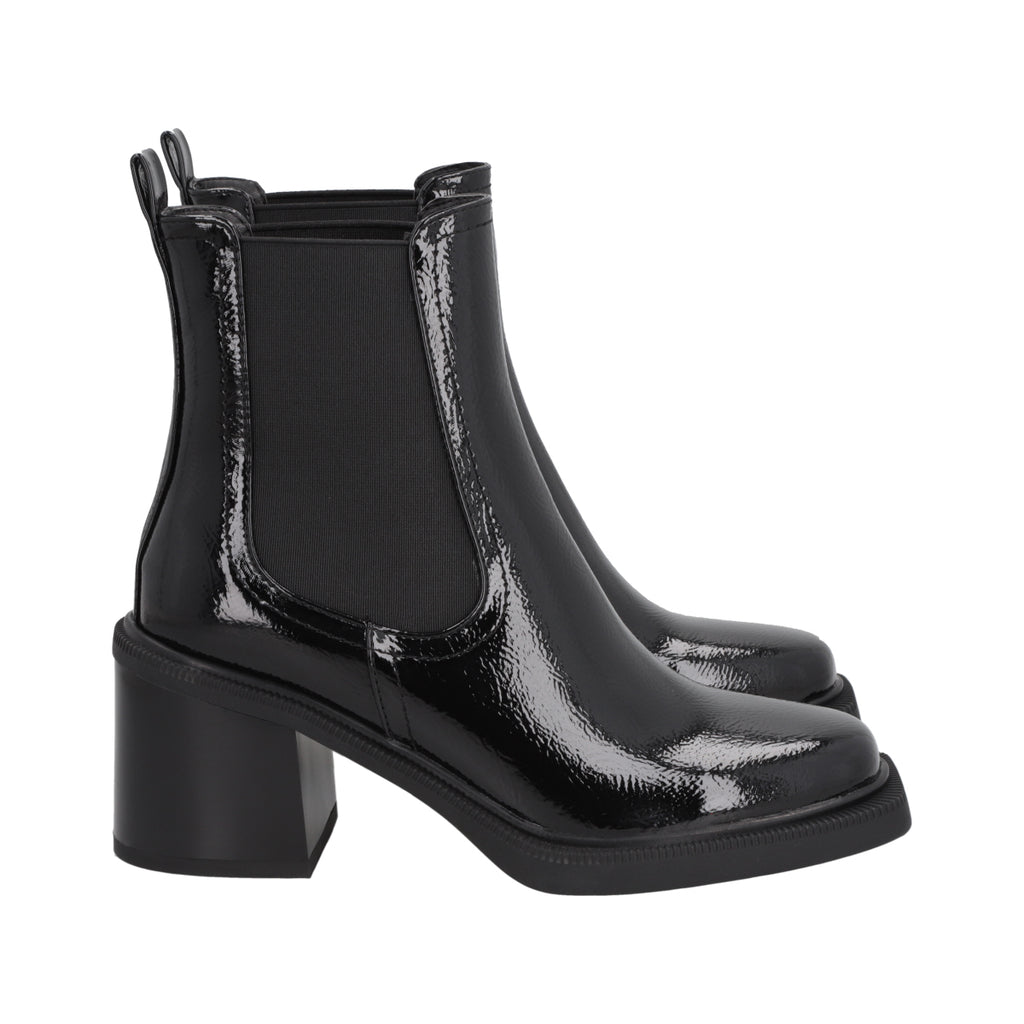 Botin Mujer Negro Charol Gloss Police
