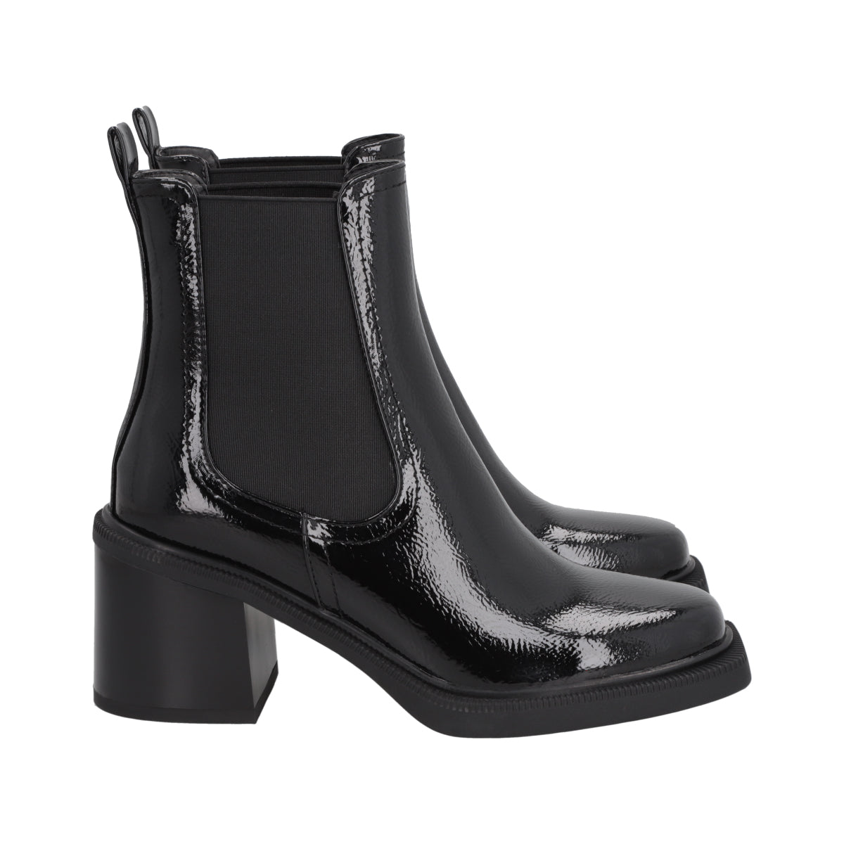 Botin Mujer Negro Charol Gloss Police