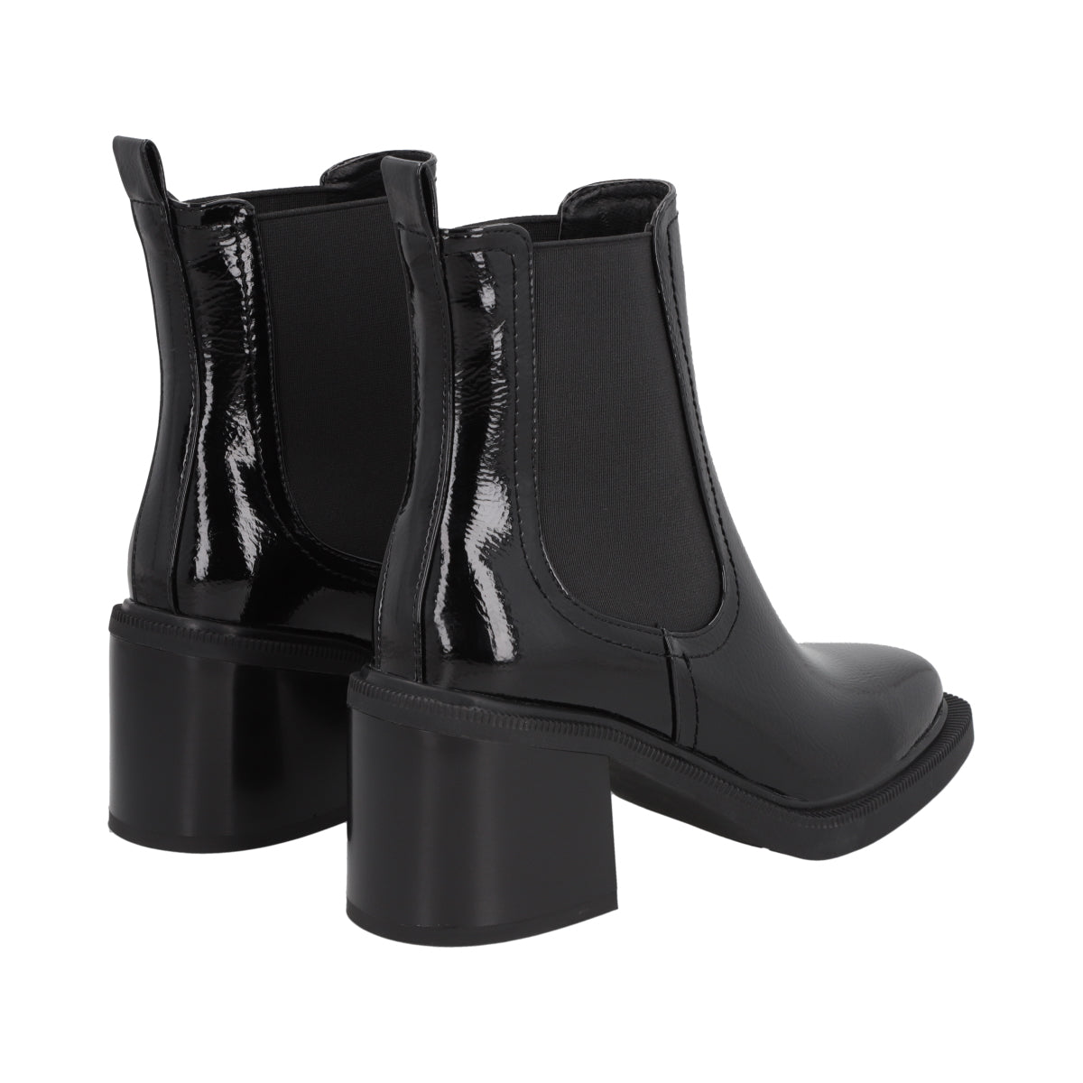 Botin Mujer Negro Charol Gloss Police