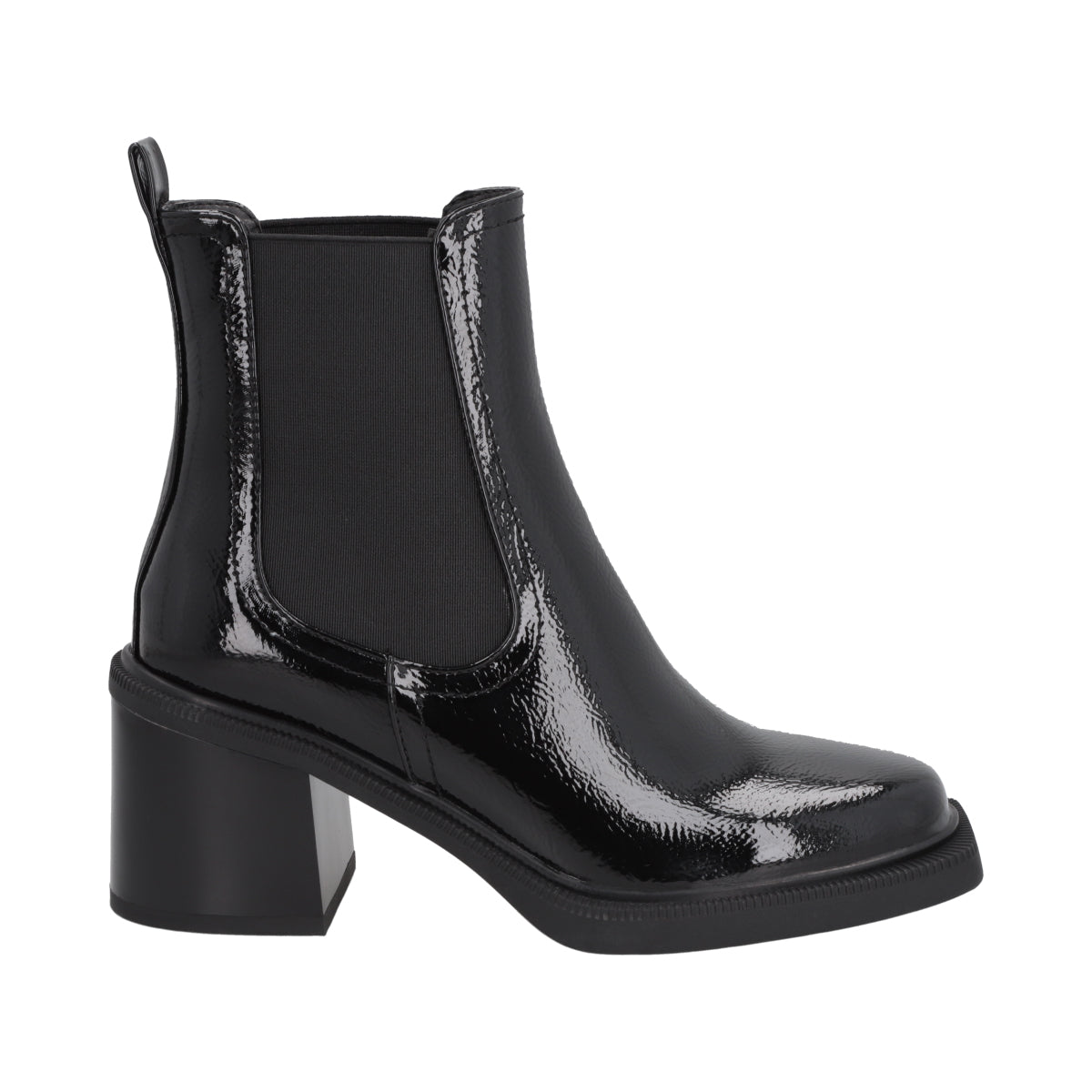Botin Mujer Negro Charol Gloss Police