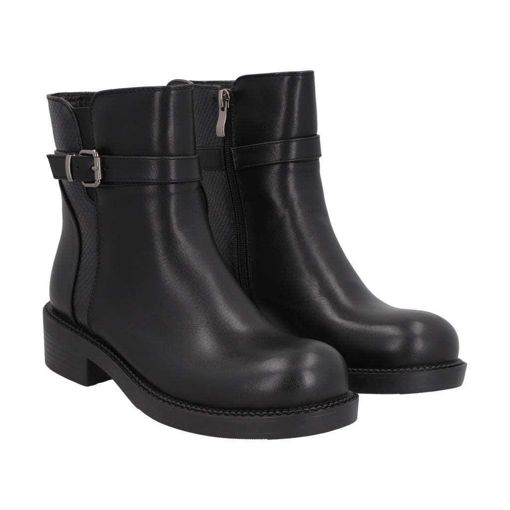 Botin Casual Mujer Negro Bucke Police