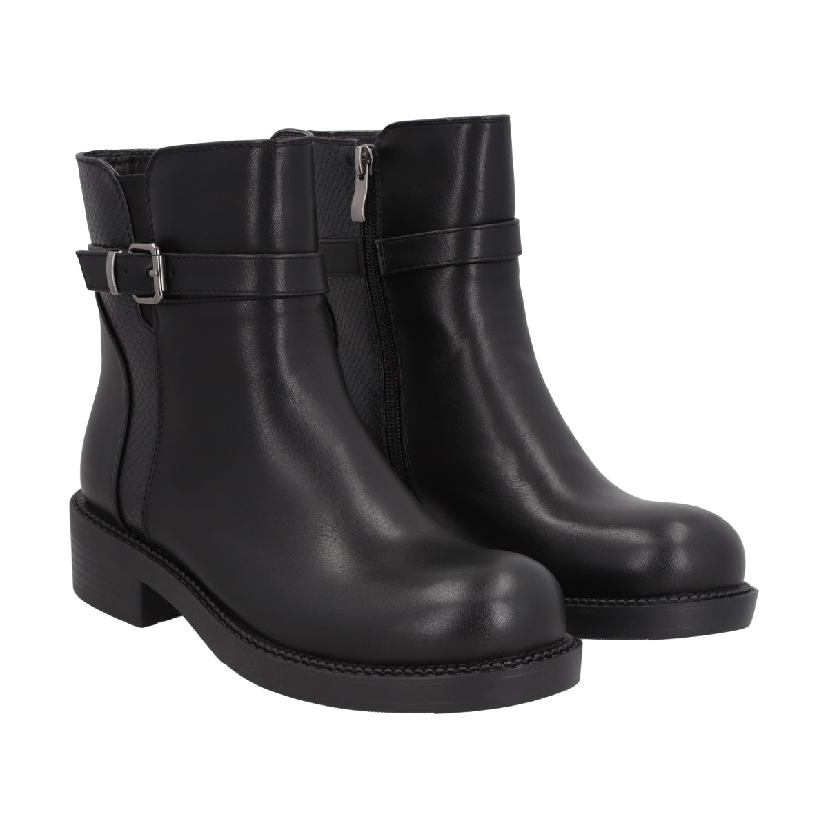 Botin Casual Mujer Negro Bucke Police