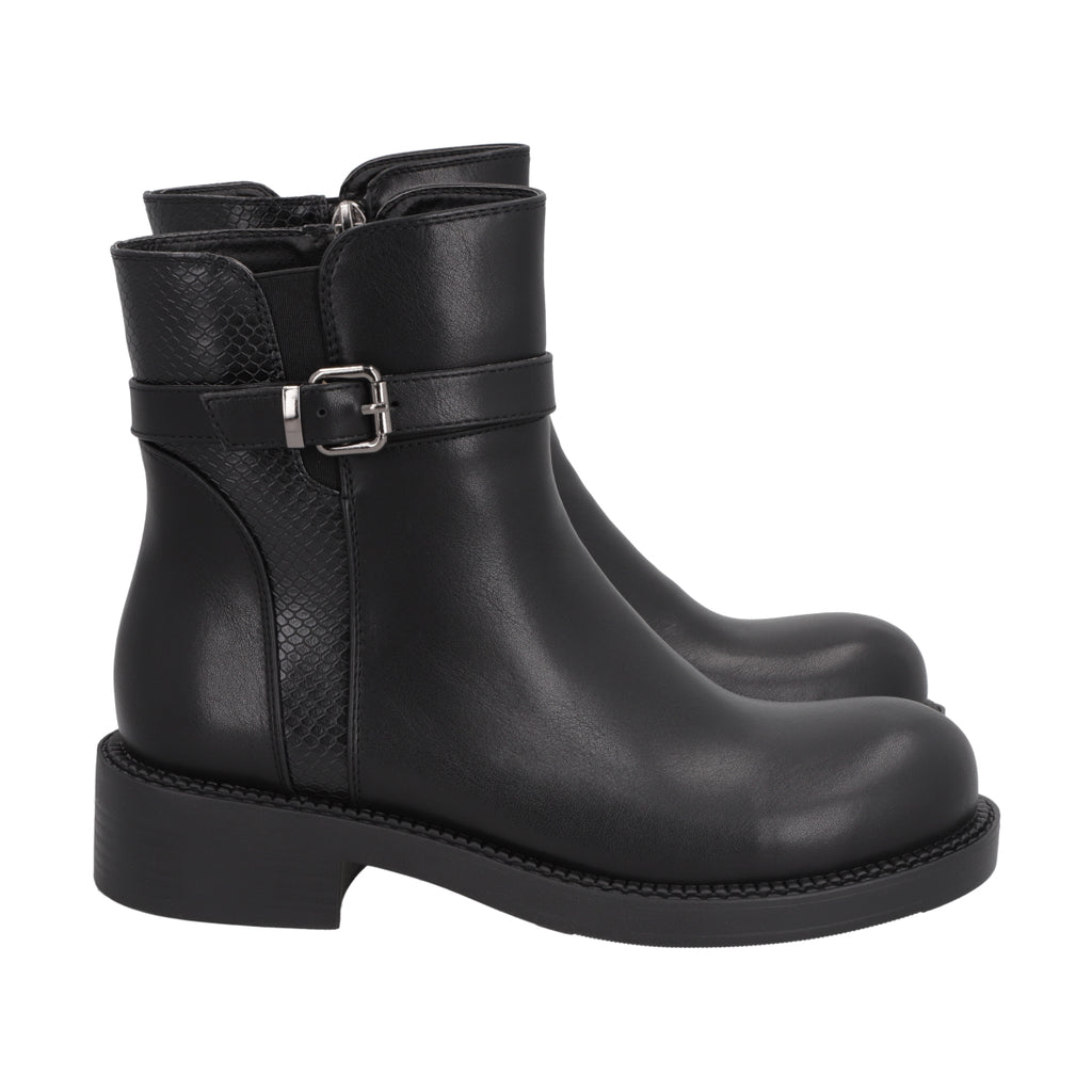 Botin Casual Mujer Negro Bucke Police