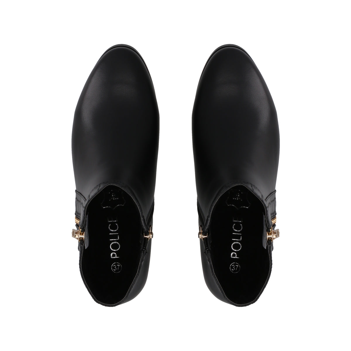 Botin Casual Mujer Negro Taco Bajo Essencial Police