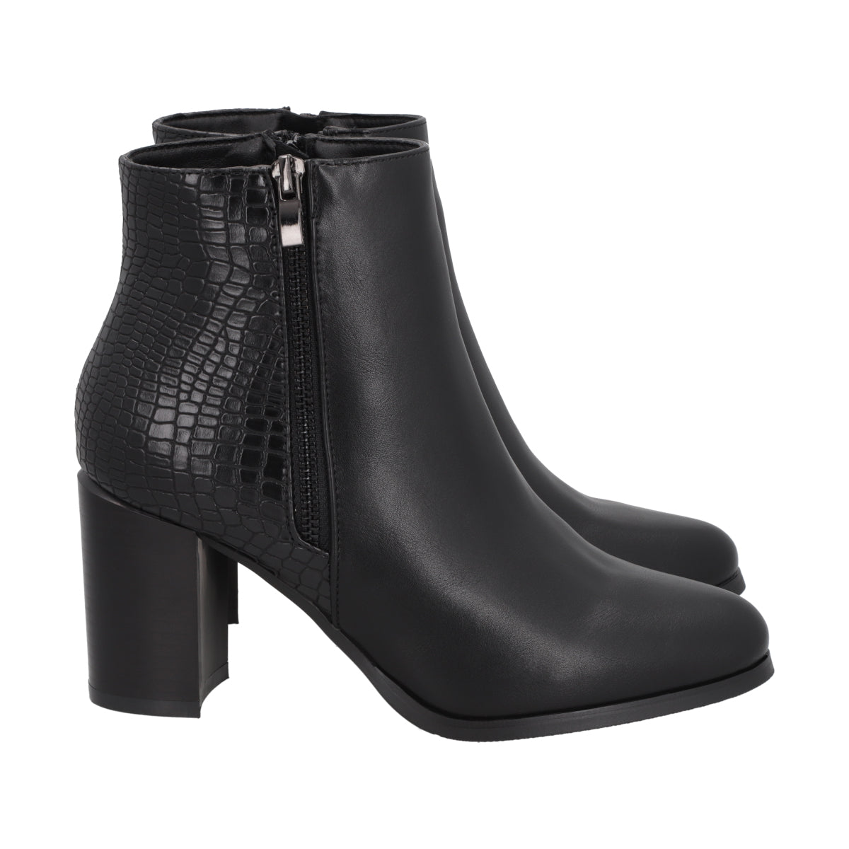 Botin Mujer Negro Taco Alto Lux 39 Police