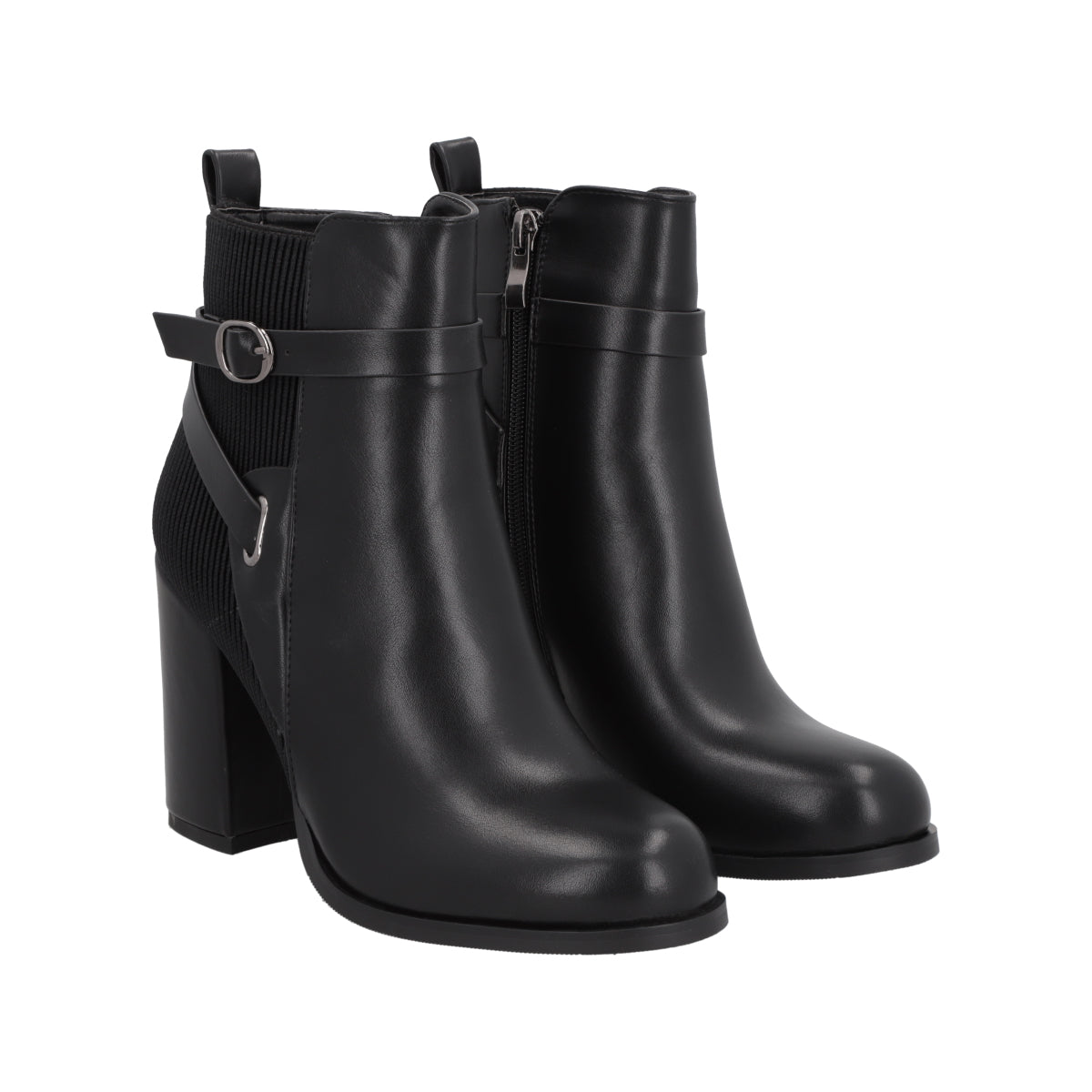 Botin Mujer Negro Taco Alto Serena Police