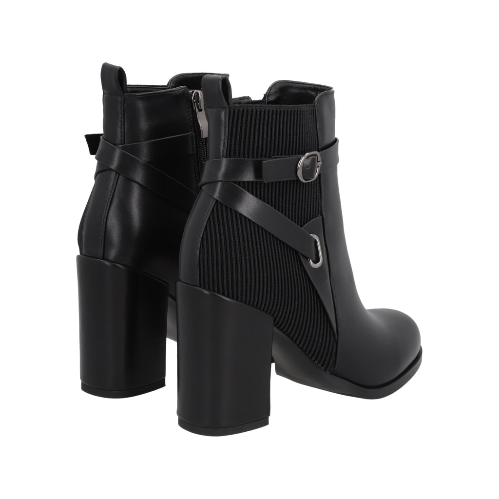 Botin Mujer Negro Taco Alto Serena Police