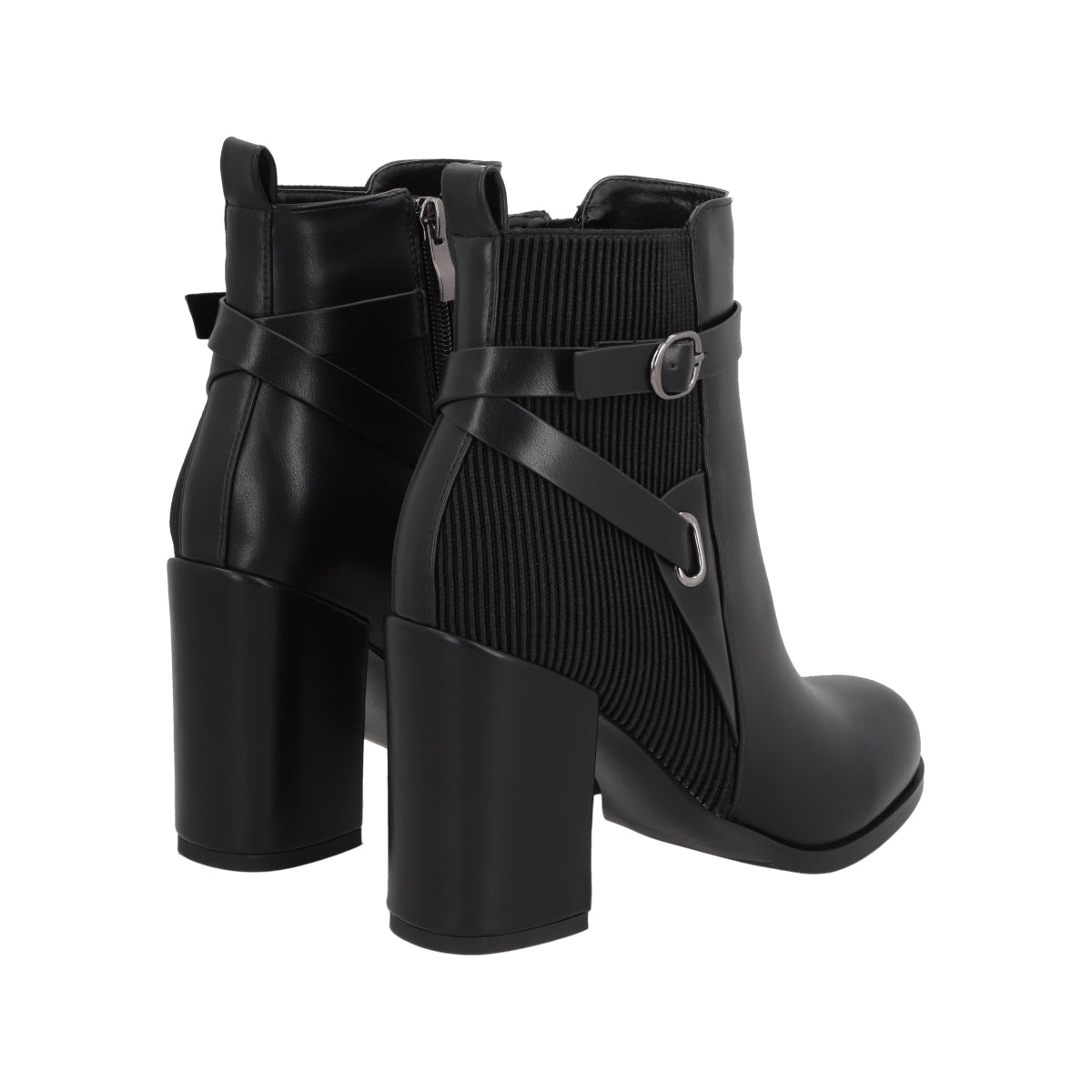 Botin Mujer Negro Taco Alto Serena Police