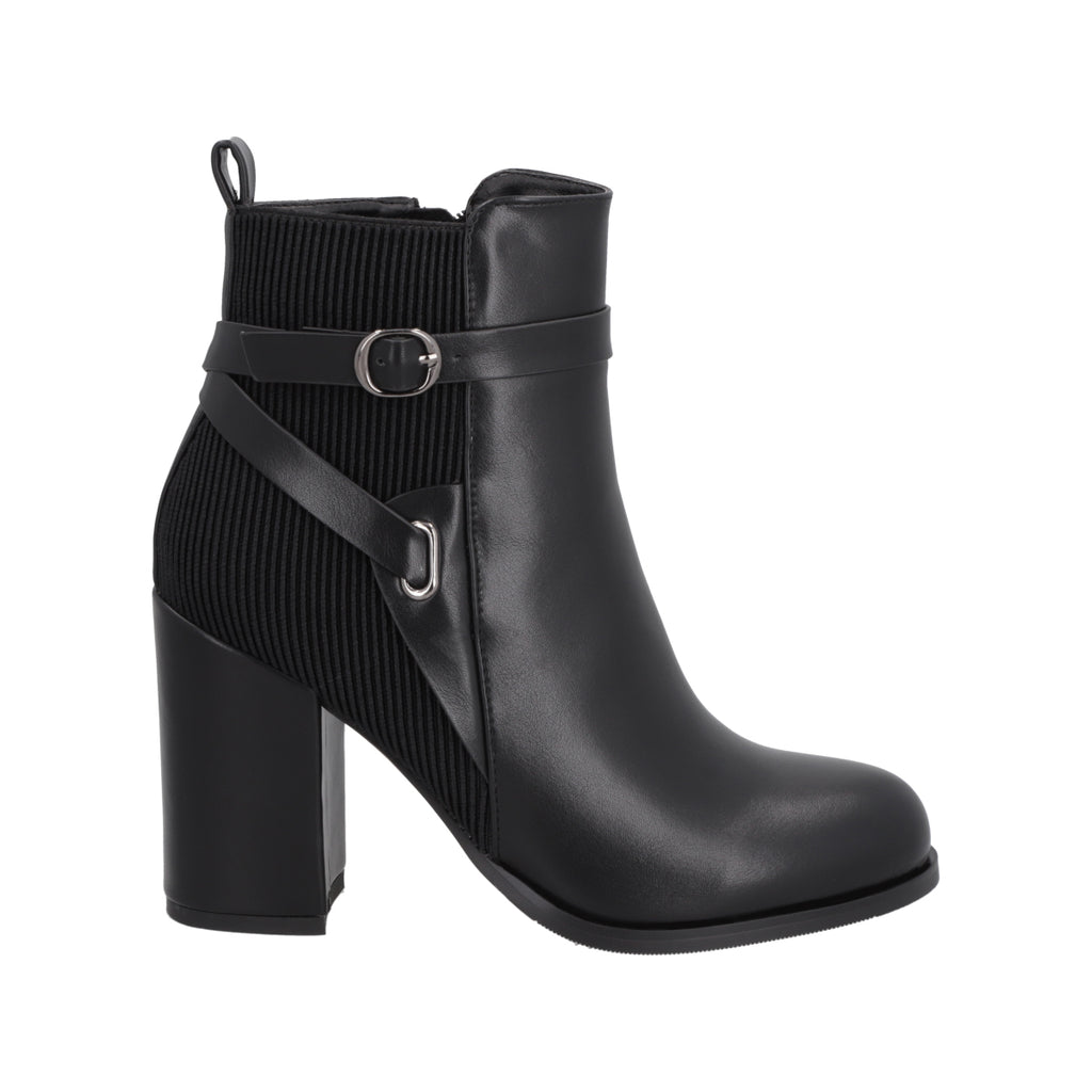 Botin Mujer Negro Taco Alto Serena Police